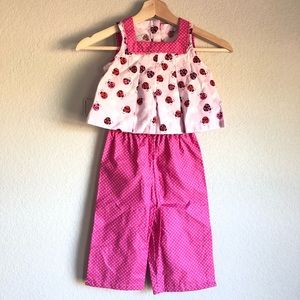 Ladybug girls cropped outfit handmade 4/5